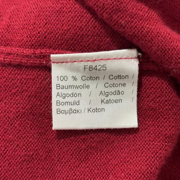 Lacoste Men's Size L (6) Red V-Neck Pullover Sweater 100% Cotton France - Picture 4 of 5